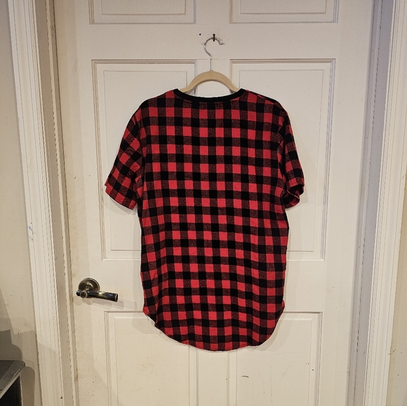 Buffalo Flannel T-shirt tunic with double side zippers. - Picture 4 of 5